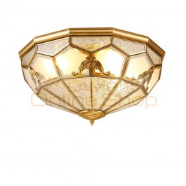 European Copper Ceiling Light hanging lamp full copper Vintage Luxury Living Room dingroom Home Lighting Fixture