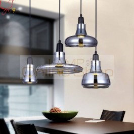 European shadow glass pendant lamps 4 styles gray color glass lampshade modern hanging lamp for cafe restaurant bar deco light