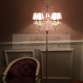 European Style Princess Crystal Floor Lights Modern Pink Warmth Bedside floor lamp led Simple Luxury Candle Lamps Floor