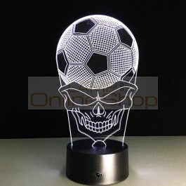 Football Skull Head night lights creative 3d Led Acrylic skull Lampshade usb Bedside Sleep lamp For sport fans Gifts deco lamp