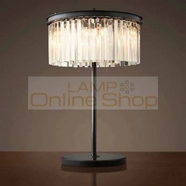 French style large crystal table desk lights bedroom wedding round K9 crystal stand lamp abajur E14 Led Foyer bedside table lamp