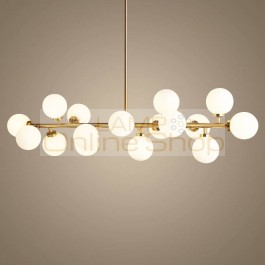 Glass ball Chandelier light fixture gold body hanging lamp Creative suspension lamp G4X16 LED AC 85-265V