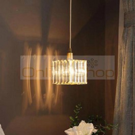 Hallway 1 pcs mini crystal pendant Lamp for Kid's bedroom Lamparas Bedside Lamp dining room E14 Led Porch Light crystal bar lamp