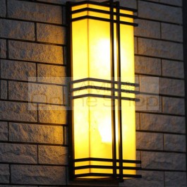 Hallway Led garden lighting Marble shade E27 Iron Exterior Wall Lamp outdoor Wall sconce Coffee shop outside waterproof lighting