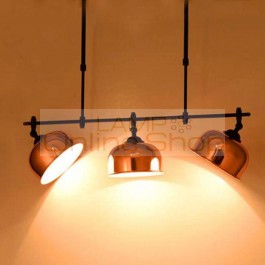 Hanging Cafe kitchen lighting Iron pendant lights Lamparas gold Dining Room Lighting 3 pcs Dining Modern Rotary led pendant lamp
