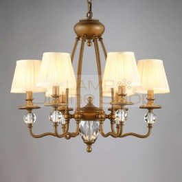 Home classical rustic Crystal Chandelier lamp for Bedroom Living Room Light Bronze Iron Lamp Restaurant Ceiling Chandelier