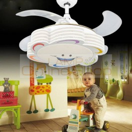 Invisible Children fan light 36inch kid ceiling fan lamp for children bedroom with 30W led color dimming 220V/110V