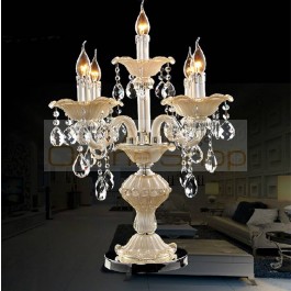 Italy dining room crystal table lamp Led candlestick wedding candelabra light bedroom Kitchen table light glass candle holders