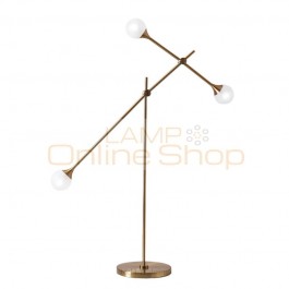 Kung Simple Modern Floor lamps gold color body milky white galss lampshade Creative Night standing lamp G9 led bulb post modern