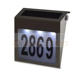 Kung Solar Powered house number lamp with switch Stainless doorplate lamp 3 LED Illumination Light outdoor 