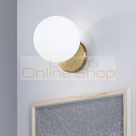 Lampada Nordic Modern E14 LED Room Bedside Wall Lamp Abajur Living Room Restaurant Glass Round Ball Deco LED Wall Light Fixture