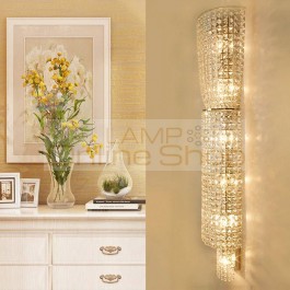 Living room 120cm Large Crystal Wall fixtures TV background gold crystal wall sconce hotel project luxury Vertical crystal light