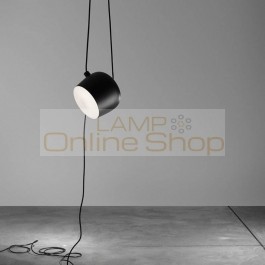 Long Aluminum Bongo lamp pendant lights Bar Restaurant showcase hanging lamp modern black white drum lighting Cafe salon lampe