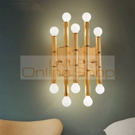  de teto Modern Simple Living Room Bedroom Wandlamp Bedside Electroplating LED Wall Lamp Lantern Bar Deco Wall Light
