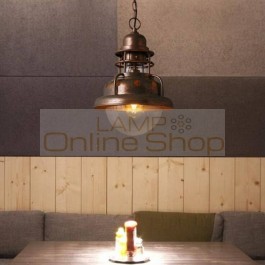  Loft Iron LED Pendant Light for Restaurant Cafe Bar Glass Lamp American Country E27 Home Decor Hanging Lighting