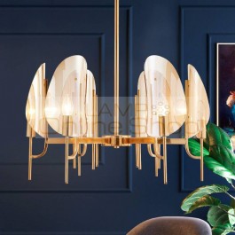  Nordic European LED Pendant Lamp for Living Room American Glass Lampshade Home Deco Restaurant Golden Light Fixtures