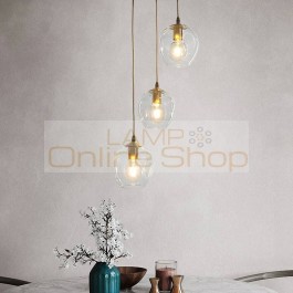  Nordic LED Copper Glass Lights for Restaurant Dining Room Abajur Hanging Lamp Home Deco Chandelier Light Fixtures