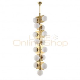 nordic modern simple villa led light fixtures stairwell long chandelier lighting luxury bubble glass ball hanging lamp
