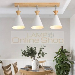  Nordic Wood LED Ceiling Lamp for Restaurant Kitchen Modern Bedroom Rotating Track Light Fixtures Macarons Hanglamp