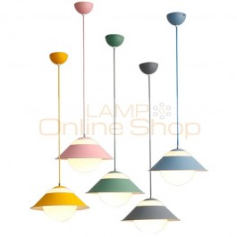 Macaron modern simple pendant lights multi lamps combo colorful dining room droplight foyer bedroom decoration Lighting fixture