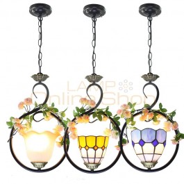 Mediterranean Pendant Lamp Modern home porch balcony Hanging Lights bedroom bar green plant decoration personality Led lamps