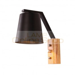 Modern 2pcs Sconce Wood Wall Lights Fixtures LED Black White Wall Lamp Up Down for Home Lighting Indoor Bedside Stair Bedroom