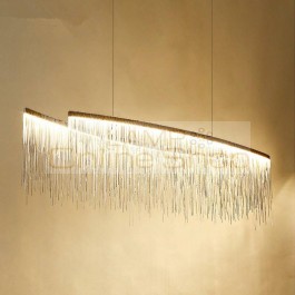 Modern Aluminium Chain Dinning Room Pendant Lighting Drop Lamp Creative Restaurant Lobby Light Villa Light Silver gold chain