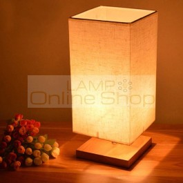 Modern brief Table Lamp Wood Base Fabric Lampshade dimmable Living Room Bedroom wooden table lamps fixtures Lamparas de Mesa