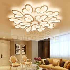 Modern Chandelier LED White Chandelier Lighting for Living Room Bedroom Dining Room Surface Mount kroonluchter