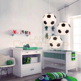 Modern Children Room LED Pendant Lights Glass Football Shaped Pendant Lamps Living Room Lovely Light Decoration Kitchen Fixtures