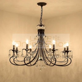 Modern crystal chandelier lighting for living room American country crystal suspension lightsfor hotel /dining room