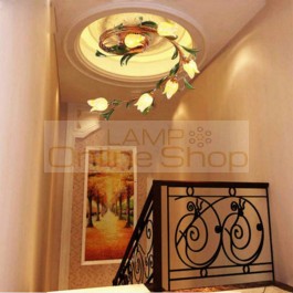 Modern Glass Flower Chandelier Ceiling For Bedroom American Style LED Ceiling Light E14 bulb Decoration light Fixture