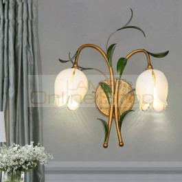 Modern Glass Flower Wall Lamp Decoration Crystal Bedroom LED Wall Light Indoor Sconce Wall Lighting For Hotel