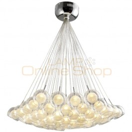Modern Glass LED Pendant Lights clear For Living Dining Room Bedroom Home Decoration Chrome Glass G4 AC220V Hanging Lamp Fixture