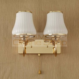 Modern gold color led wall lamp,1-2 heads glass lampshade fashion industrial wall sconces for Hotel corridor aisle lighting