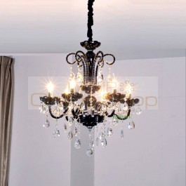 modern High Quality Black K9 Crystal Chandelier Lustre Crystal Chandeliers Light De Cristal LED hand blown art glass lamp