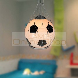 Modern home glass hanging lamp lighting dia 25cm creative football led pendant lights for kids bedroom restaurant bar cafe deco