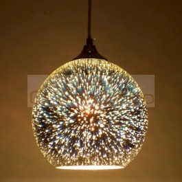 Modern LED 3D glass ball pendant light,dia 15/20cm colorful Plated Glass lampshade droplight for Restaurant cafe bar lighting