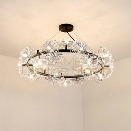 Modern LED Pendant Lights Bedroom lamp Warm And Romantic Ins ceiling Nordic Style Lamp G4 Crystal Dandelion Living Room light