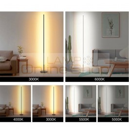 Modern LED Standing Lamp Floor Lamp Reading for Living Room Bedroom with Remote Dimmable 3000-6000K Black/white Kitchen Fixtures
