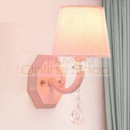 modern Led wall lamp bedside lamp wedding room warm bedroom living room Sconce Wall Lights pink girl Children's lamps