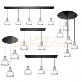 Modern LOFT LED Pendant Lights Clear/gray/amber Glass Pendant Lamps Lampshade Hanging Lamp Cafe Bar Restaurant Lighting Fixtures