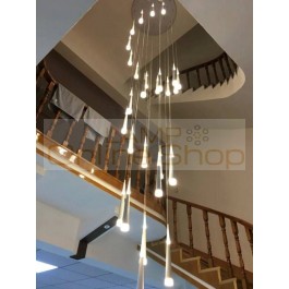 Modern Long Led Cone Pendant Lights For Stairwell Salon 1.5-3.5m Spiral Stair Lights Stairway Dining Room Hanging Lamp Led Avize