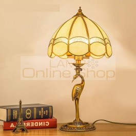 Modern Novelty Led crane work light office Copper table lamp glass cover stand study reading Lamp Bedroom E14 Library desk lamp