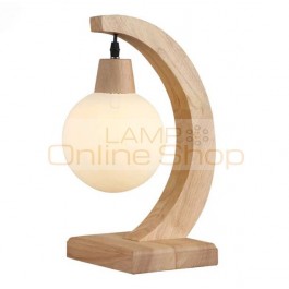 Modern Simple Bedroom Study Decorative Wood Table Lamp Nordic Art Creative Glass Lampshade Table Lights 