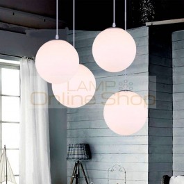 Modern simple Pendant Lights dia 20 25cm Milk White Glass Ball lampshade hanging Lamps for Restaurant Bar deco lighing fixture