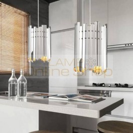 Modern Simple Stainless Steel LED Chandelier Lighting Classical Bar Restaurant Hotel Decoration Hanging Lamp Light Fixtures
