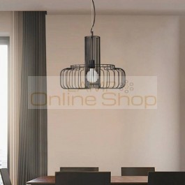 Modern Suspension Luminaire Wrought Iron Striped Lantern LED Chandelier Lighting Nordic Art Restaurant Living Room Hanging Lamp