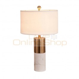 Modern Table Lamp copper marble base white silver art Home decoration Lighting luxury nordic table light E27 bulb 6W