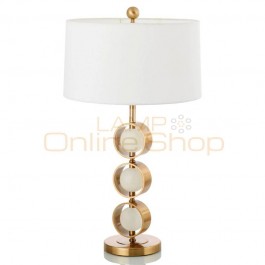 Modern Table Lamp With Fabric Lampshade LED Lamparas de mesa Golden Metal Desk Light E27 Hotel Lighting Deco de mesa
